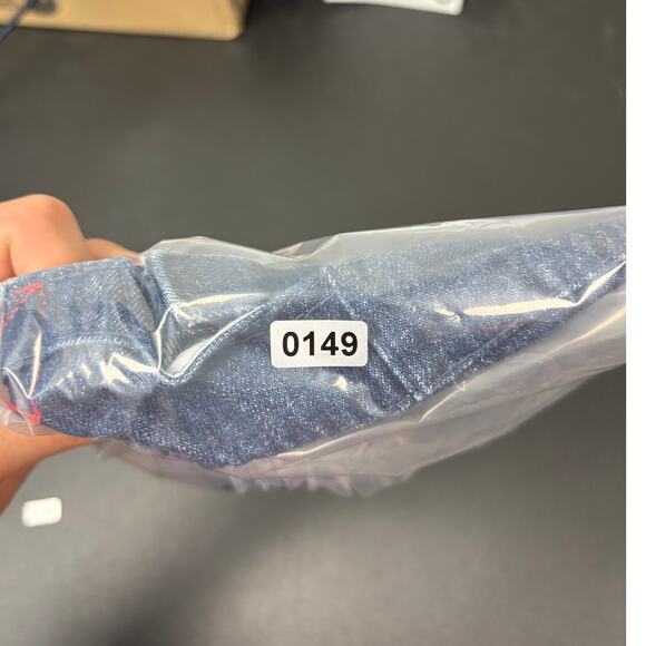 Mega Cap Hat Womens One Size Blue Denim Beaded Bow Embellished Distressed Y2K - Picture 7 of 7